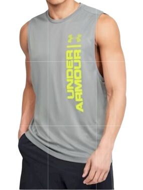 Under Armour Men’s Velocity Graphic Muscle Tank With Vertical Neon Logo L